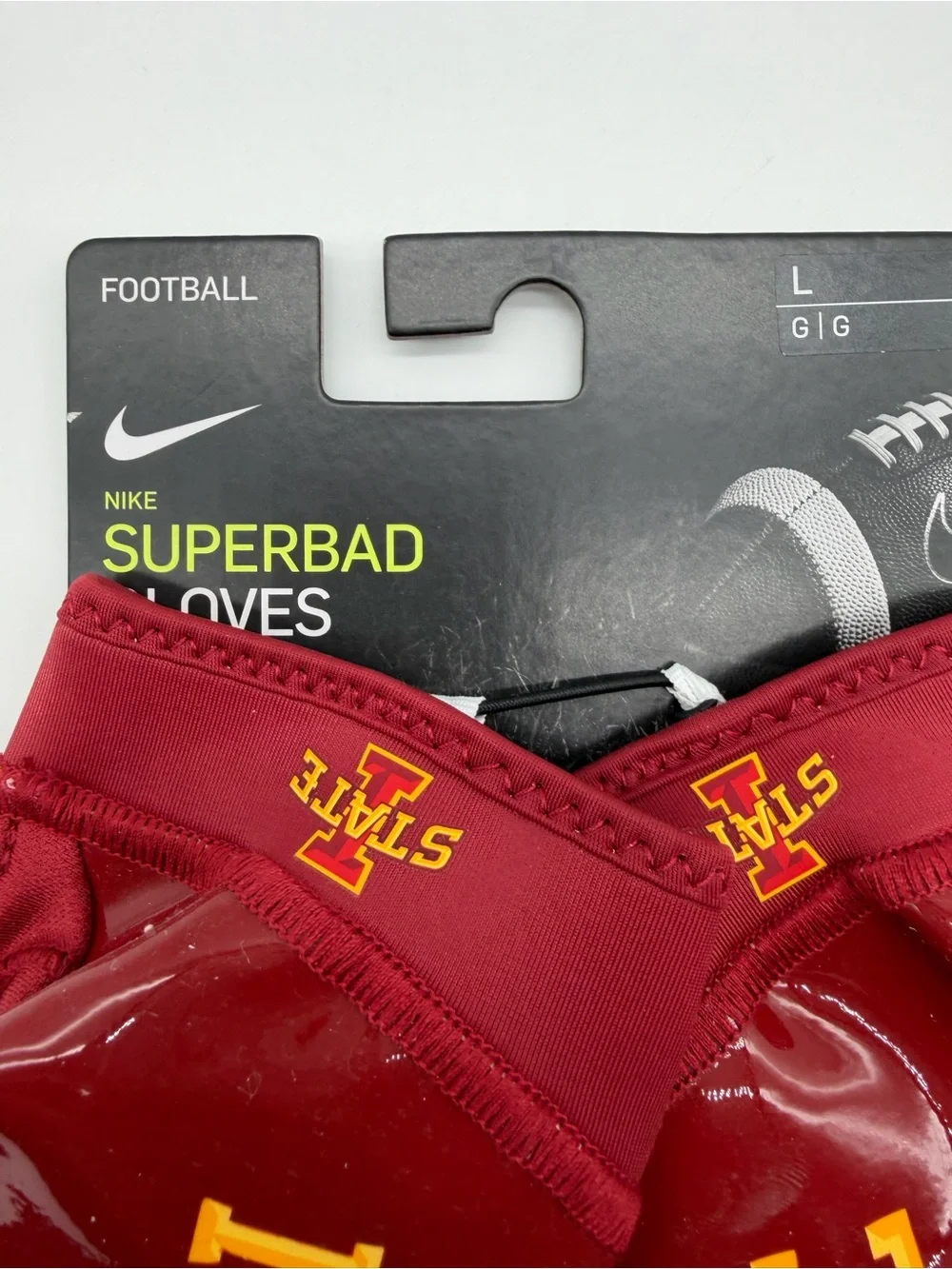 Nike Maroon and Gold Iowa State Football Gloves